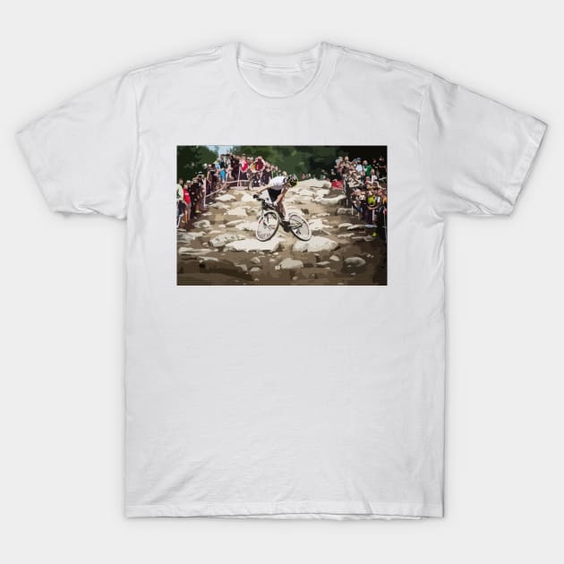 Nino Schurter Whip Painting T-Shirt by gktb